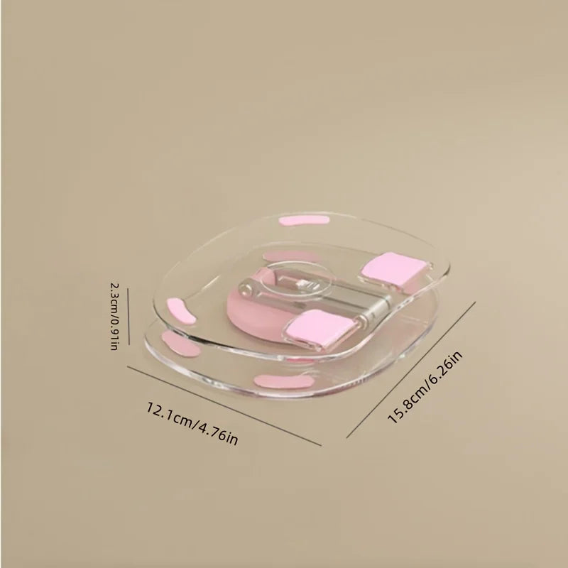 360° Rotating Mobile Transparent Phone Holder Multi-Functional Flat Support Stand Retractable Mobile Phone Stand Desktop Holder